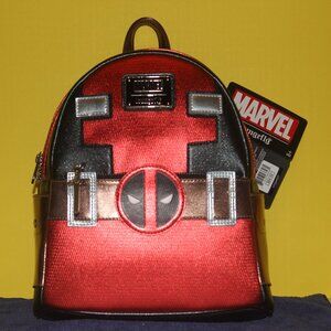 THE LOUNGEFLY MARVEL METALLIC DEADPOOL CORPLAY MINI BACKPACK